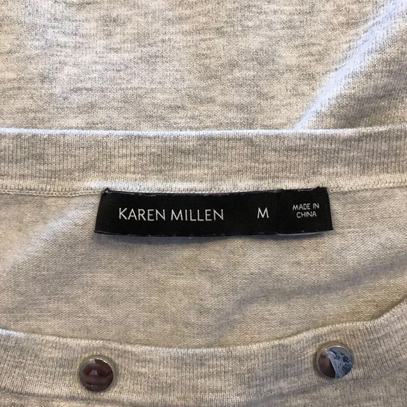 Karen Millen Grey Open Cuff Sweatshirt - Picture 6 of 7